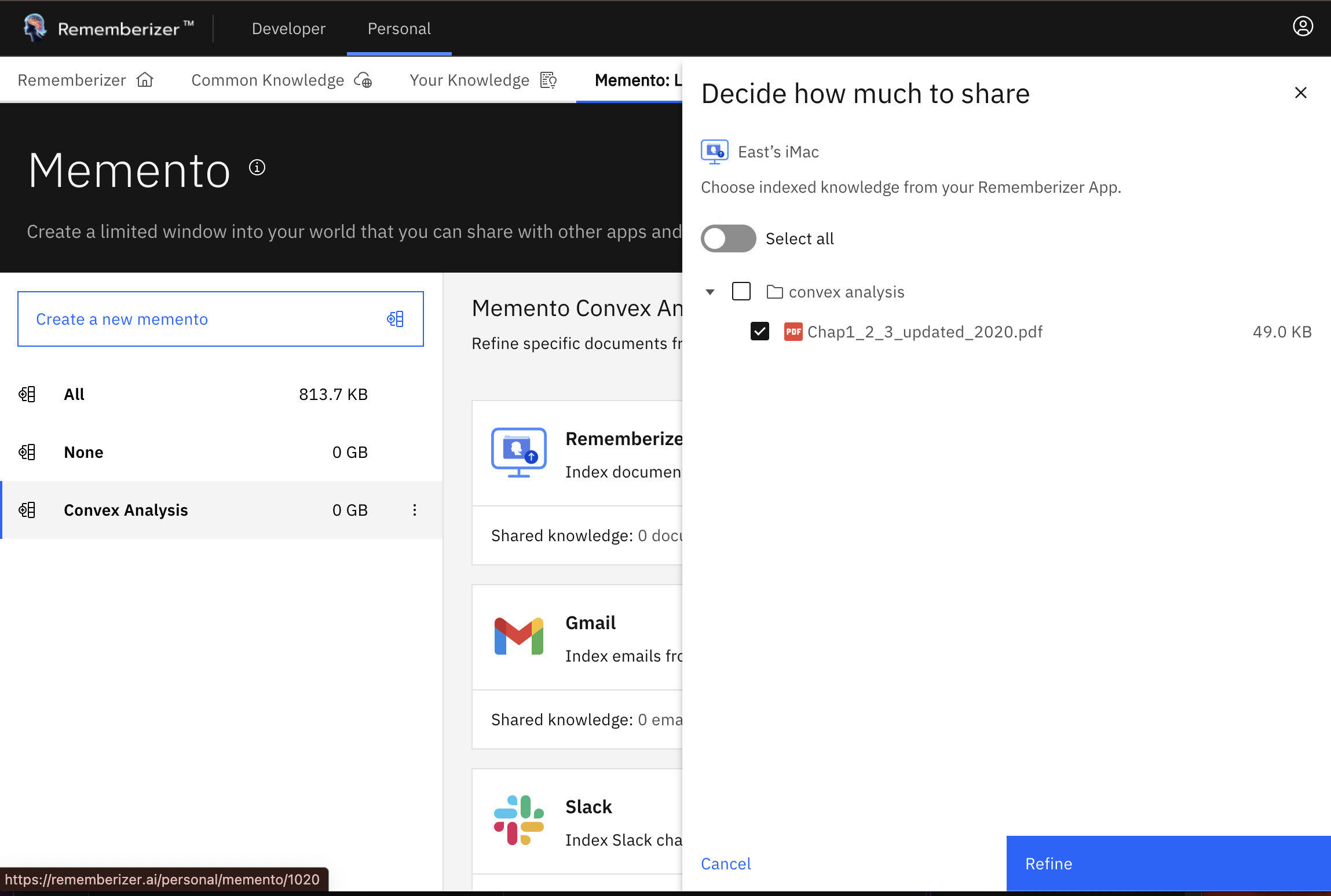 affiner connaissance memento