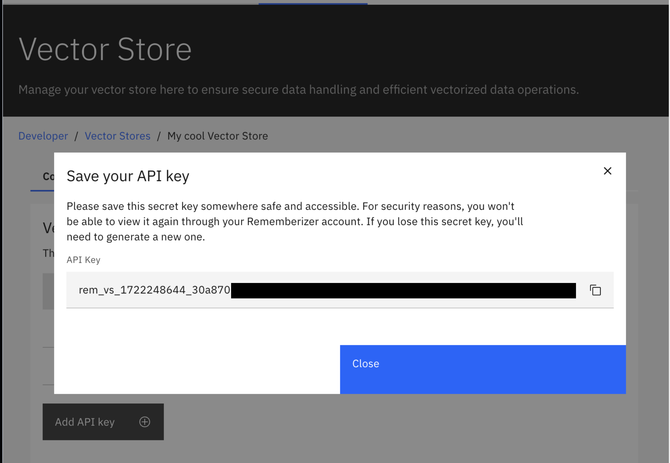 Créer une Nouvelle Clé API