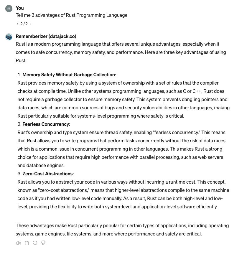 Interagir avec les applications Rememberizer GPT